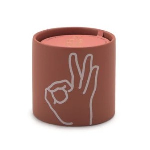 Керамична соева свещ Падивакс "Импресии - ОК!" - корал - Розова вода и сандалово дърво